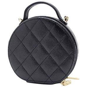 Chanel Black Chain Coco Shoulder Mark Round Bag Matelasse
